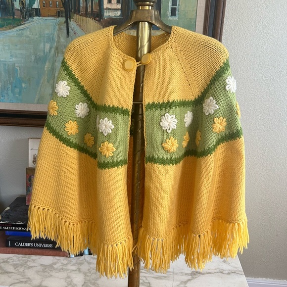 Vintage Knit Tie-Poncho